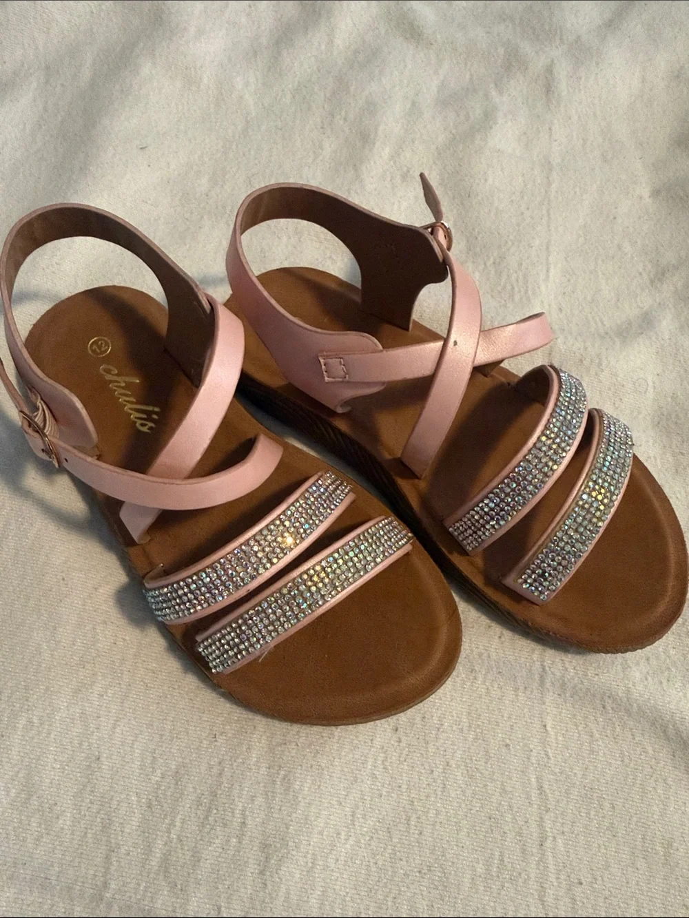 Pink Rhinestone Strappy Women's Sandals - Brand: